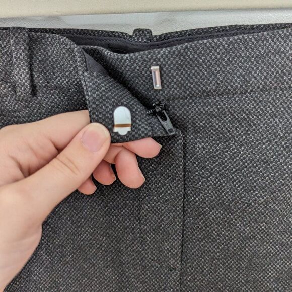 Theory | Charcoal Gray Treeca Slim Fit Dress Pants Size 4 - Picture 5 of 8